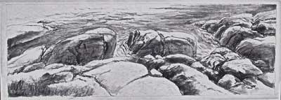 "From Leadbetter's I, charcoal, 19" x 50", 2007